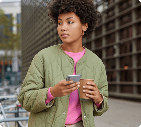 lady with a phone